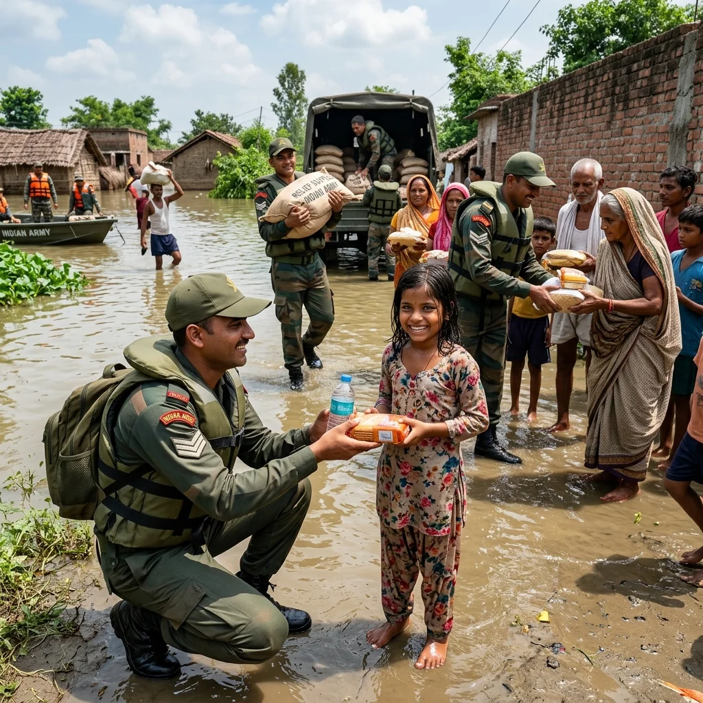 Indian Army Helping Civilians